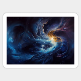 Enigmatic Spiral Galaxy painting Sticker